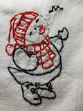 Millie's Tea Towels, Hand Embroidered: Snowman Collection (7 to choose from)