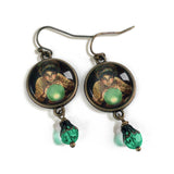 Fortune Teller with Crystal Ball Earrings, Handmade in Detroit