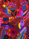Mexican Otomi Hand Embroidered, Hand Loomed Table Runner