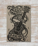 Woody Guthrie Postcard/Miniprint: Letterpress, Linocut