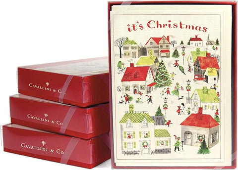 Christmas Boxed Cards with Bustling Christmas Village