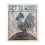 Get to Work! Linocut Print