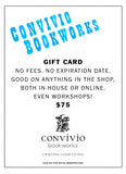 Convivio Bookworks Gift Cards, In Denominations from $25 to $500