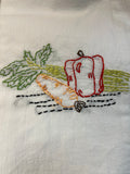 Millie's Tea Towels, Hand Embroidered: Fruits & Vegetables (8 to choose from)