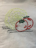 Millie's Tea Towels, Hand Embroidered: Fruits & Vegetables (8 to choose from)