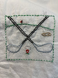 Millie's Tea Towels, Hand Embroidered: Golf