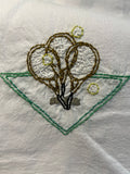 Millie's Tea Towels, Hand Embroidered: Tennis