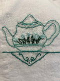 Millie's Tea Towels, Hand Embroidered: Floral Teapots (7 to choose from)