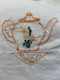 Millie's Tea Towels, Hand Embroidered: Floral Teapots (7 to choose from)