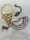 Millie's Tea Towels, Hand Embroidered: Summer (5 to choose from)