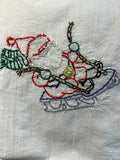 Millie's Tea Towels, Hand Embroidered: Jolly Old Santa Collection (7 to choose from)