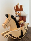 German Nutcracker : Rocking Horse King, Natural Finish