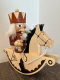 German Nutcracker : Rocking Horse King, Natural Finish