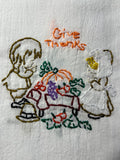 Millie's Tea Towels, Hand Embroidered: Thanksgiving Collection (8 to choose from)