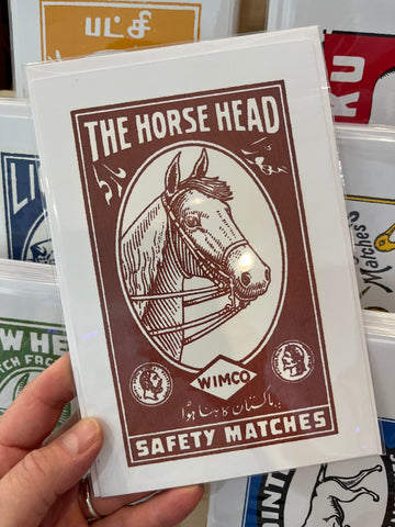 Vintage Matchbox Card: Horse Head