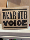 Hear Our Voice Lettepress Postcard, pack of 10