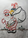 Millie's Tea Towels, Hand Embroidered: Jolly Old Santa Collection (8 to choose from)