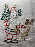 Millie's Tea Towels, Hand Embroidered: Jolly Old Santa Collection (8 to choose from)