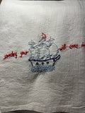 Millie's Tea Towels, Hand Embroidered: Say What? (9 to choose from)