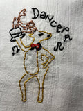 Millie's Tea Towels, Hand Embroidered: Reindeer Games Collection (9 to choose from)