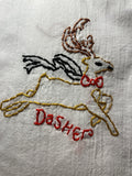 Millie's Tea Towels, Hand Embroidered: Reindeer Games Collection (9 to choose from)