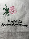Millie's Tea Towels, Hand Embroidered: Happy Anniversary Collection (2 to Choose From)