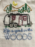 Millie's Tea Towels, Hand Embroidered: Gone Camping Collection (9 to choose from)