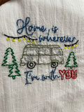 Millie's Tea Towels, Hand Embroidered: Gone Camping Collection (9 to choose from)