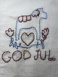 Millie's Tea Towels, Hand Embroidered: Scandinavian Christmas