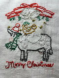 Millie's Tea Towels, Hand Embroidered: Christmas on the Farm Collection (5 to choose from)