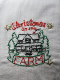 Millie's Tea Towels, Hand Embroidered: Christmas on the Farm Collection (5 to choose from)