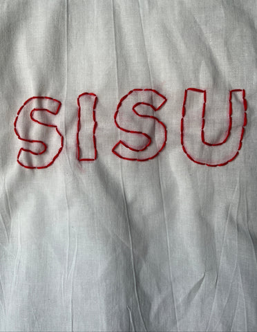 Millie's Tea Towels, Hand Embroidered: Sisu