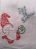 Millie's Tea Towels, Hand Embroidered: Let It Snow Gnome