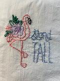 Millie's Tea Towels, Hand Embroidered: Flamingo Collection (9 to choose from)