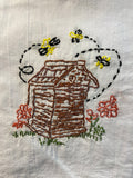 Millie's Tea Towels, Hand Embroidered: Buzzin' Bees (7 to choose from)