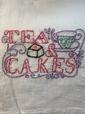 Millie's Tea Towels, Hand Embroidered: Tea Time (7 to choose from)