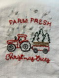 Millie's Tea Towels, Hand Embroidered: Christmas on the Farm Collection (5 to choose from)