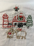 Millie's Tea Towels, Hand Embroidered: Christmas on the Farm Collection (5 to choose from)