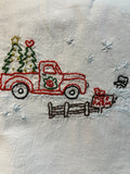 Millie's Tea Towels, Hand Embroidered: Christmas on the Farm Collection (5 to choose from)