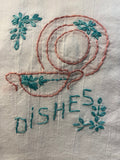 Millie's Tea Towels, Hand Embroidered: In the Cupboard (7 to choose from)