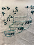 Millie's Tea Towels, Hand Embroidered: In the Cupboard (7 to choose from)