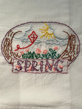 Millie's Tea Towels, Hand Embroidered: Seasonal Vignettes (4 to choose from)