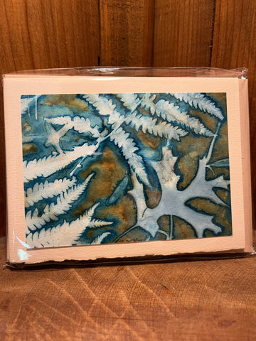 Wet Cyan Note Cards, Package of Six