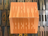 Handmade Journal: Write Here, Letterpress