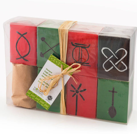 Kwanzaa Cube Candles, 7-Pieces, Handmade