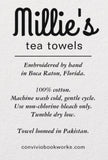 Millie's Tea Towels, Hand Embroidered: Valentine Love Birds