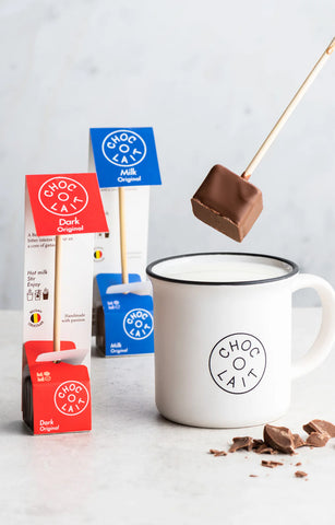 MoMe Choc & Lait Belgian Hot Chocolate Sticks: Milk or Dark