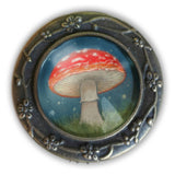 Moonlit Toadstool Brooch, Handmade in Detroit