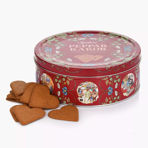 Nyåkers Pepparkakor: Swedish Ginger Snap Hearts in a Tin