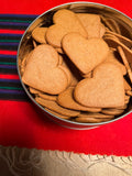 Swedish Fika Pepparkakor (Ginger Cookies), Heart-Shaped, in Tin